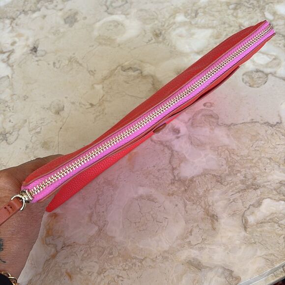 NWOT Love & Lore Zippered Pouch Wristlet Bag Multi Colour Vegan Leather - Picture 7 of 9